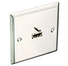 HDMI Wandplatte Edelstahl
