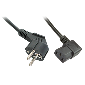 Schuko IEC-Netzkabel abgewinkelt