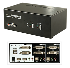 DVI Dual Head KVM Switch